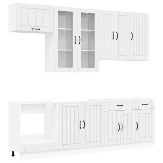vidaXL Unidad De Cocina Lucca 8 Uds. Blanco Brillante Vidaxl