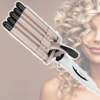 Trade Shop Trade Shop - Piastra Arricciacapelli Ondulati Mossi 5 Tubi Professionale Diametro 30mm Q-m28