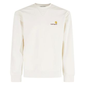 Carhartt Work in Progress Carhartt Wip, Sweatshirts, male, White, Size: XL American Script Sweatshirt