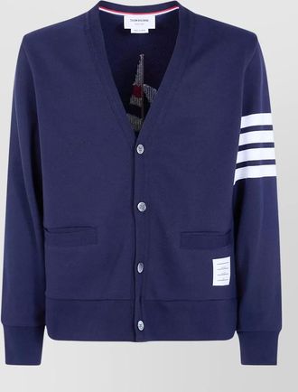 Thom Browne embroidered cotton v-neck cardigan