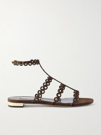 Aquazzura Sandali In Camoscio Infinity - Marrone