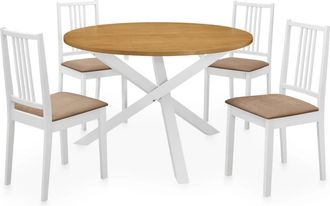 vidaXL Vidaxl - Juego De Muebles De Comedor 5 Piezas Mdf Blanco