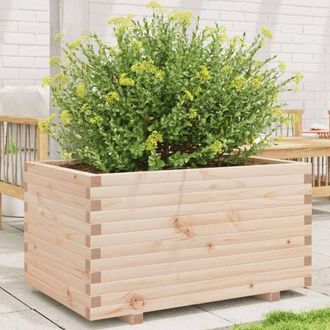 vidaXL Jardinera Madera Maciza De Pino 90x60x49,5 Cm Vidaxl