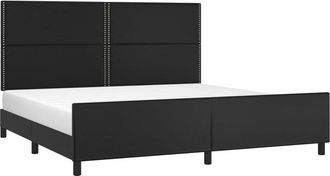 vidaXL Vidaxl - Estructura De Cama Sin Colch&oacute;n Cuero Sint&eacute;tico Negro 200x200 Cm