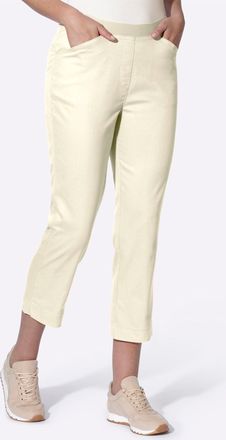 Heine Caprihose HEINE, Damen, Gr. 34, Normalgr&ouml;ssen, ecru, 72% Baumwolle, 25% Polyester, 3% Elasthan, unifarben, Hosen Caprihose