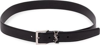 Saint Laurent Cassandre Vadim Belt In Smooth Leather