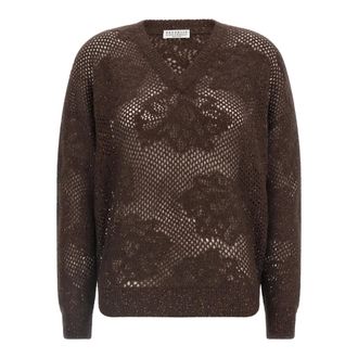 Brunello Cucinelli Dames, Truien, Bruin, Maat: XS Wol