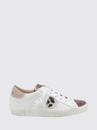 Philippe Model Prsx Bicolour Low-Top Calfskin Trainers with Shield Logo