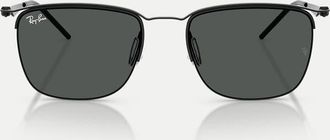 Ray-Ban Rb8550 occhiali da sole squadrati con lenti grigie in nero