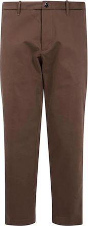 Nine In The Morning Katoenen broek met knoopsluiting - Heren - Chinos - Bruin - 2XL - Katoen - Broeken