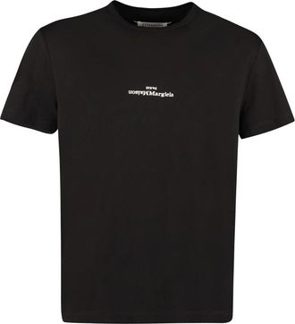 Maison Margiela Logo Katoenen T-shirt - Heren - T-shirts - Zwart - S - Katoen - Tops