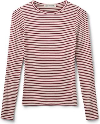 Sofie Schnoor Paxsw T-Shirt Lange Mouw - Dames - Longsleeves - Rood - XS - Katoen - Tops