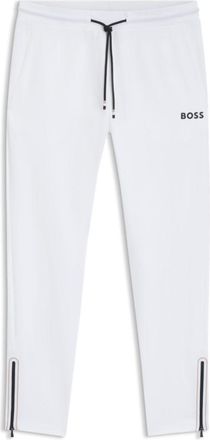 BOSS Active stretch-gabardine tracksuit bottoms with thermoregulating technology