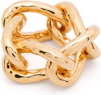 Jil Sander chain-link ring - women - Brass - S - Gold