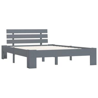 Berkfield Home Bed Frame Grey Solid Pine Wood 140x200 cm