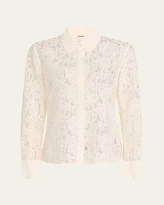 L'agence Maia Lace Button-Front Blouse