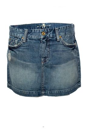 7 For All Mankind denim skirt with rhinestones