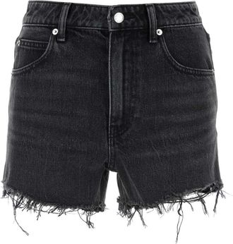 Alexander Wang Zwarte Denim Shorts - Dames - Denim shorts - Zwart - W25 - Denim - Korte Broeken