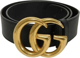 Gucci Pre-owned Vintage Riem - unisex - Vintage Accessoires - Zwart - ONE Size - Leer - Vintage