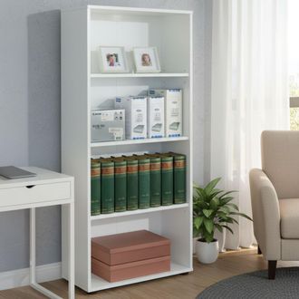 Dmora Dmora - Librer&iacute;a Con Cuatro Baldas, Color Blanco, 60 X 145 X 30 Cm, Con Embalaje Reforzado