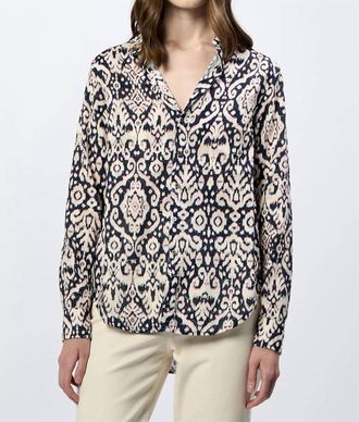 Dear John Denim Lolita Button Down Boyfriend Top In Multi Print