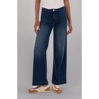 Kut from the Kloth Meg High Rise Patch Pocket Wide Leg Jeans in Contentment at Nordstrom Rack, Size 10