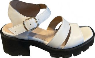 All Black Womens Lugg Sandal In White