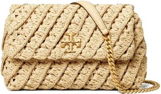 Tory Burch Small Kira Shoulder Bag - Womens - Leather/Raffia/Microfibre