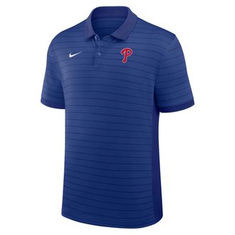 Nike Philadelphia Phillies Authentic Collection Striped Victory Nike Mens Dri-FIT MLB Polo in Blue | 03BG0GJ4PP-P81