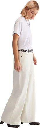 NASTY GAL Denim Straight Leg Jeans, 12, Ecru