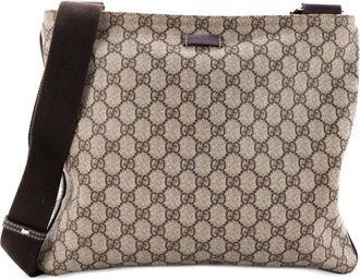 Gucci Zip Top Messenger Bag GG Coated Canvas Large crossbody bag - Toni neutri