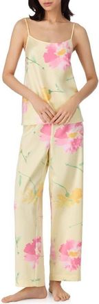 Lauren Ralph Lauren Floral Satin Pajamas in Yellow Floral at Nordstrom, Size X-Large