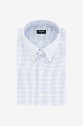 Finamore Karierters lang&auml;rmeliges Hemd aus Baumwolle Leonardo