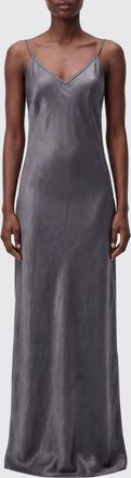 Pinko V-Neck Satin Long Slip Dress for Ceremonies