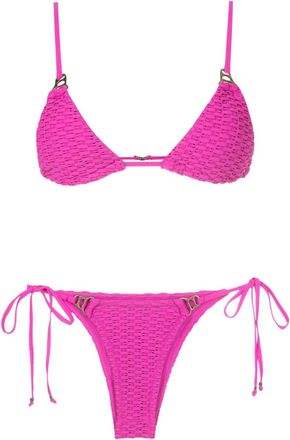 Amir Slama interwoven-design triangle bikini - women - Polyamide/Elastane - GG - Pink
