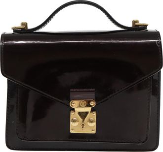 Louis Vuitton Monceau Burgundy Patent Leather Handbag (Pre-Owned)