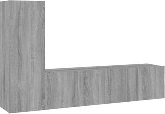 vidaXL Vidaxl - Set De Muebles Para Tv 3 Pzas Madera Contrachapada Gris Sonoma