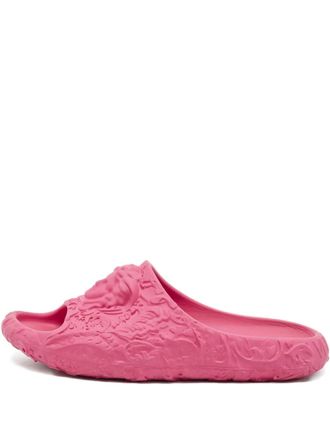 Versace Medusa Head embossed slides - women - Rubber/Rubber/Rubber - 40 - Pink