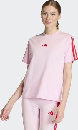 adidas T-Shirt ADIDAS SPORTSWEAR W 3S SJ T B, Damen, Gr. XXL, clear pink, pure ruby, Obermaterial: 100% Baumwolle, normal, Rundhals, Shirts T-Shirt, klassisc