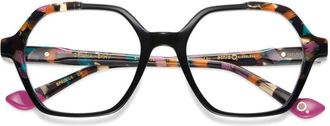 Etnia Barcelona Oriana Geometric Frame Eyeglasses with Multicolored Temples