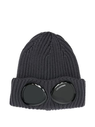C.P. Company goggle-detail wool beanie - men - Wool - One Size - Blue