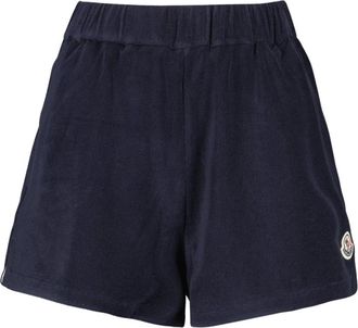 Moncler Terry Cloth Shorts - Dames - Bermuda - Blauw - S - Korte Broeken