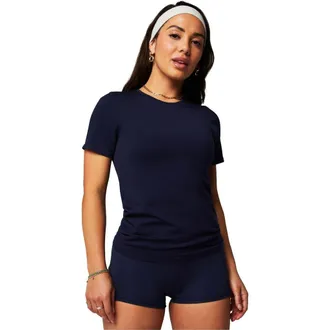 Fabletics Womens Feather Tech+ Short-Sleeve Top in Deep Navy at Nordstrom, Size Xx-Large