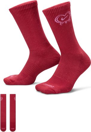 Nike Unisex Everyday Plus Cushioned Crew Socks (1 Pair) in Red | IH8626-613