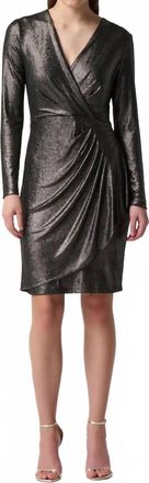 Joseph Ribkoff Novelty Knit Long Sleeve Sheath Dress In Grey