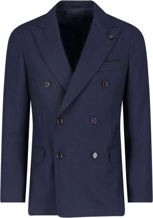 Lardini Tailored Double-Breasted Peak Lapels Blazer