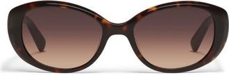 Quay On Brand 55mm Round Sunglasses in Dark Tort/Dark Fawn at Nordstrom