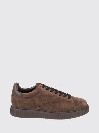 Hogan H677 Leather and Suede Low-Top Sneakers with Perforated H Logo
