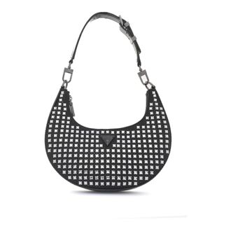 Guess Shoulder Bags, female, Black, Size: ONE SIZE Bamboo Mini Bag with Jewel Application