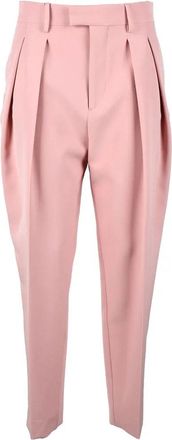 Berwich Tailored Pink Trousers with Pleated Front and Tapered Leg